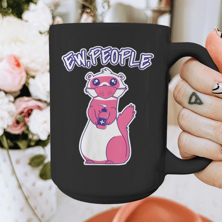 Ew People Introvert Ferrets Saying Mask Ferret Graphic Print Coffee Mug