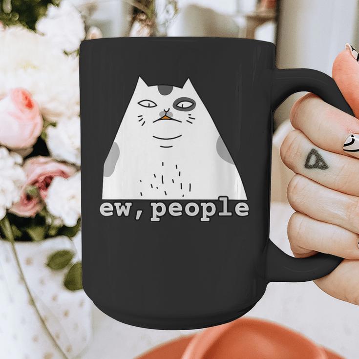 Ew People Introvert Sayings Sarcastic Cat Quote Graphic Print Coffee Mug