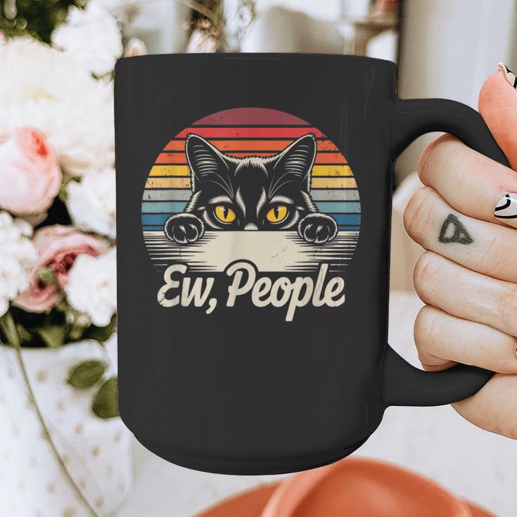 Ew People Retro Cat Vintage Anti Social Introvert Graphic Print Coffee Mug Ew People Retro Cat Vintage Anti Social Introvert Graphic Print Coffee Mug