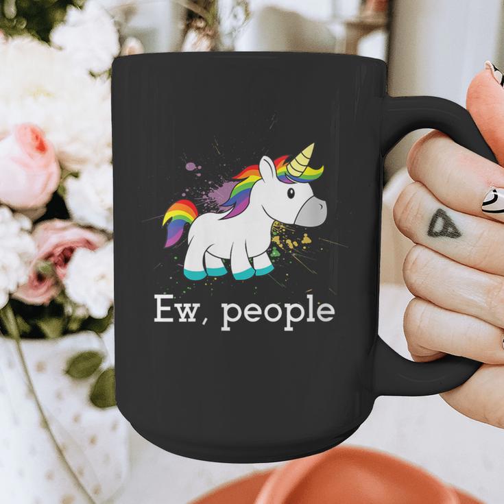 Ew People Unicorn Lover Introvert Rainbow Unicorn Graphic Print Coffee Mug