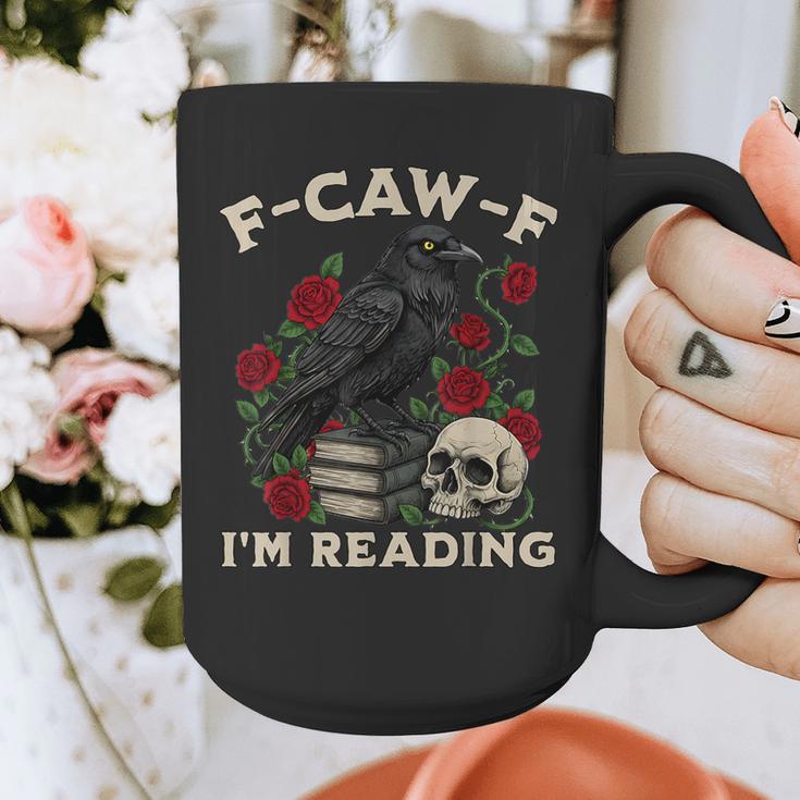 F-CAW-F I'm Reading Crow Book Lover Introvert Meme Graphic Print Coffee Mug