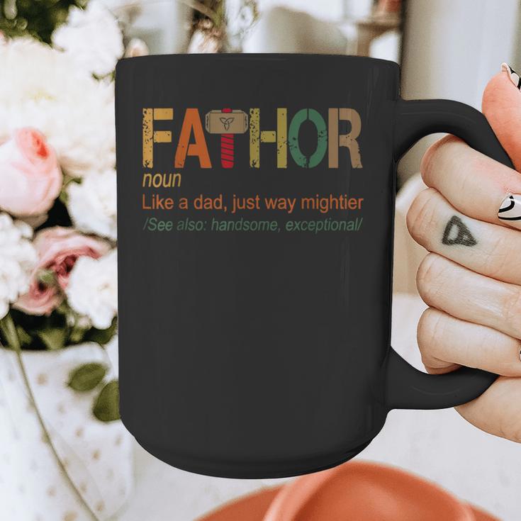 FA-Thor Like Dad Just Way Mightier Hero Fathers Day Small Graphic Print Coffee Mug