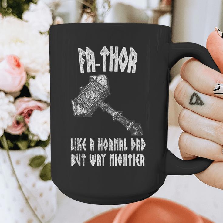 FA-Thor Like Dad Way Mightier Viking Father's Day Fathor Graphic Print Coffee Mug
