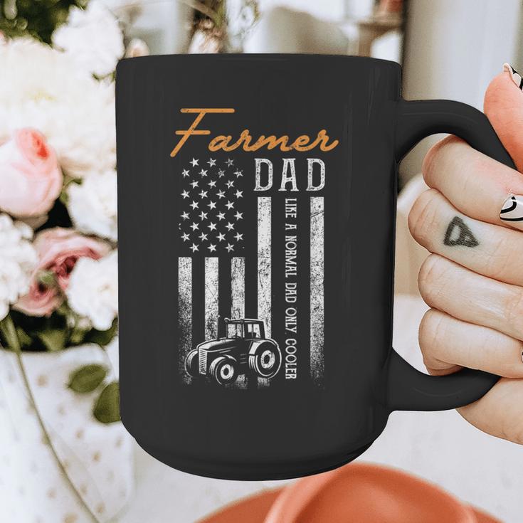 Farmer Dad Like A Normal Dad Only Cooler USA Flag Farming Graphic Print Coffee Mug