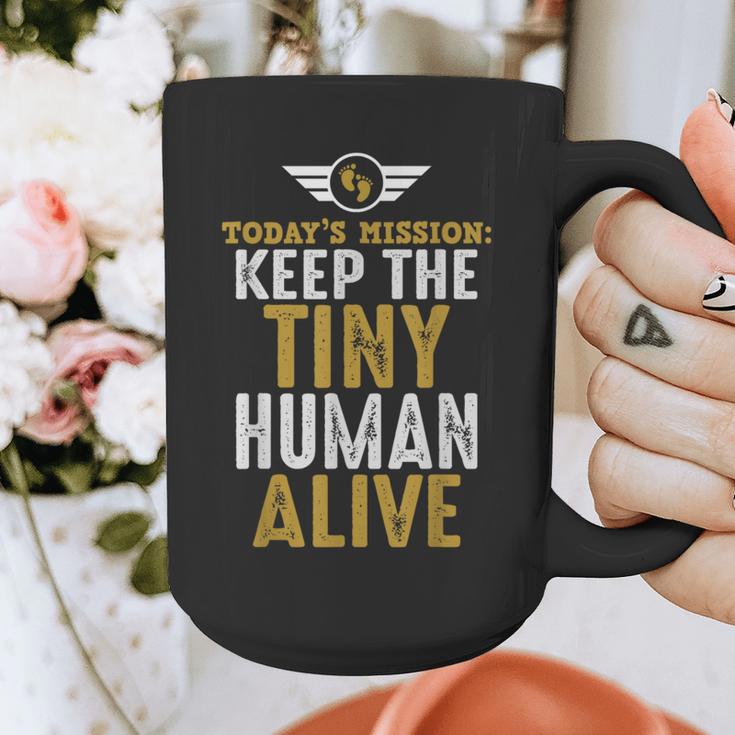 Father's Day By Tee Company New Dad First Time Father Keep Tiny Human Alive Adult Classic Fit Short Sleeve Graphic Print Coffee Mug