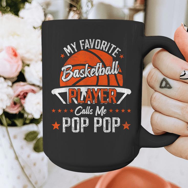 My Favorite Basketball Player Calls Me Pop Pop Funny Dad Graphic Print Coffee Mug