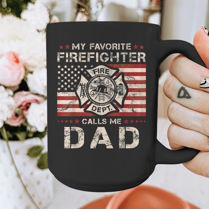 My Favorite Firefighter Calls Me Dad Fireman Father Saying Graphic Print Coffee Mug