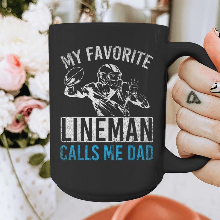 My Favorite Lineman Calls Me Dad American Football Lineman Graphic Print Coffee Mug