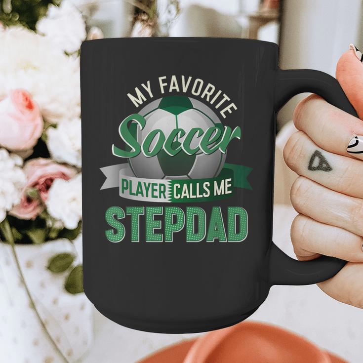My Favorite Soccer Player Calls Me Stepdad Father's Day Men Graphic Print Coffee Mug