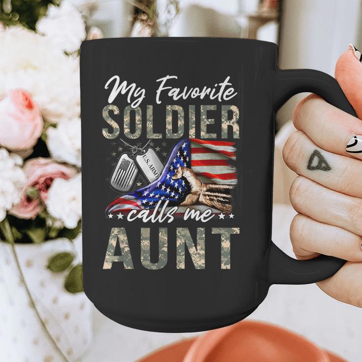 My Favorite Soldier Calls Me Aunt US Army Graduation Aunt Graphic Print Coffee Mug