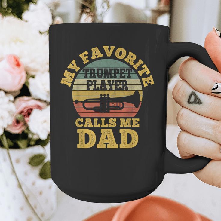My Favorite Trumpet Player Calls Me Dad Father Vintage Graphic Print Coffee Mug