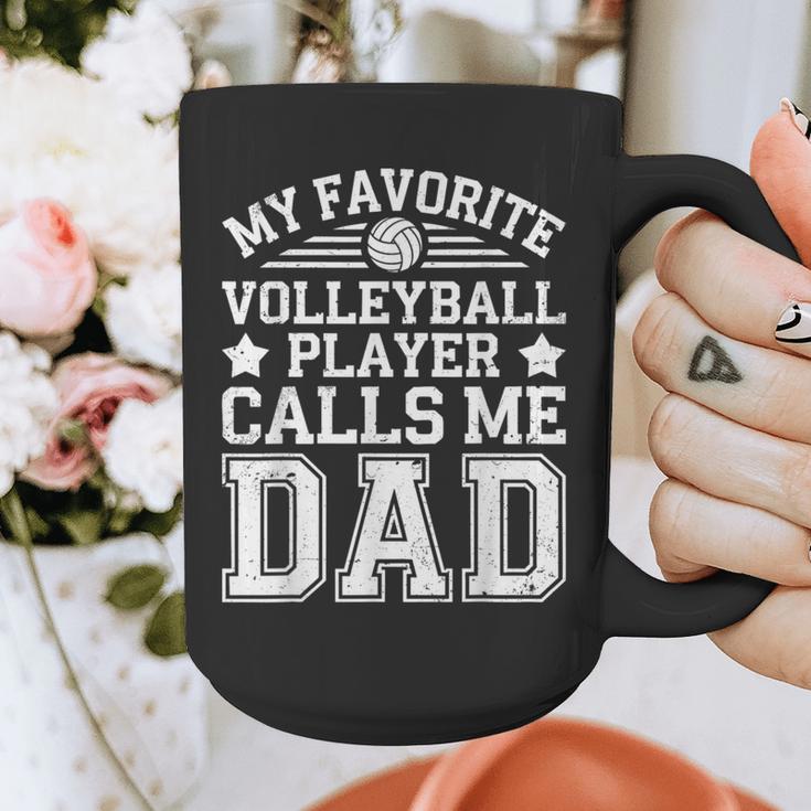 My Favorite Volleyball Player Calls Me Dad Shirt Fathers Day Graphic Print Coffee Mug