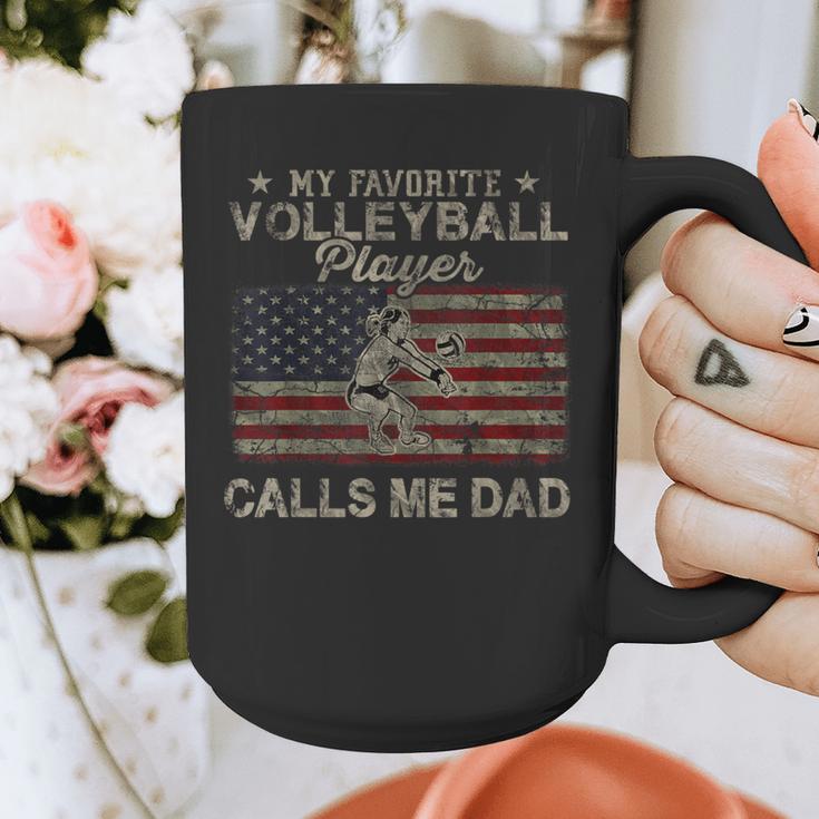 My Favorite Volleyball Player Calls Me Dad USA Flag Graphic Print Coffee Mug My Favorite Volleyball Player Calls Me Dad USA Flag Graphic Print Coffee Mug