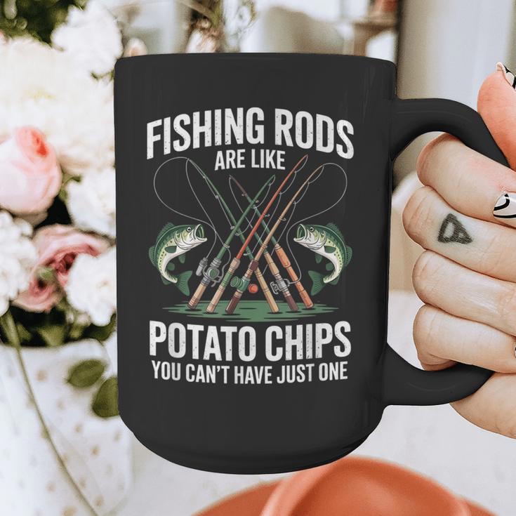Fishing Rods Are Like Potato Chips Dad Fisherman Graphic Print Coffee Mug