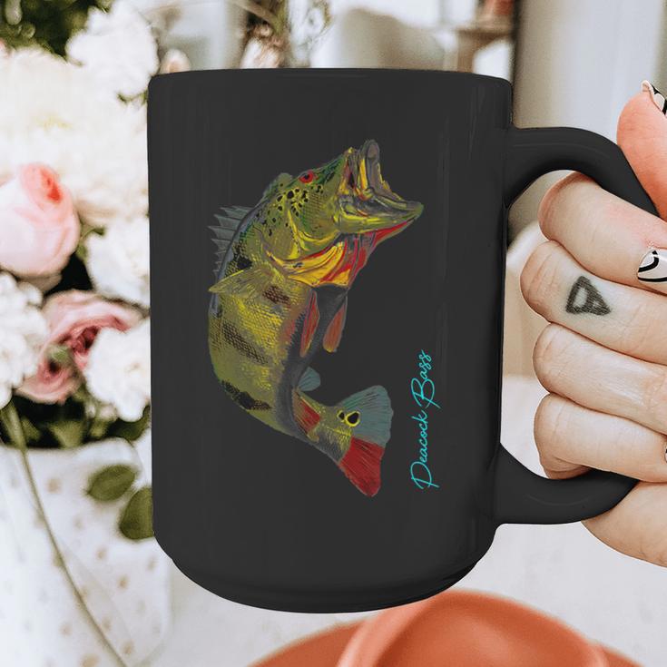 Fishing Shirts PEACOCK BASS Fishing Art Shirt For Dad Graphic Print Coffee Mug