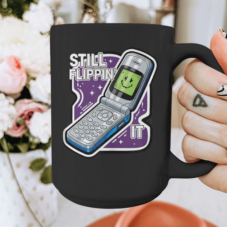 Still Flippin' It Retro Flip Phone 90s Y2K Nostalgia Graphic Print Coffee Mug