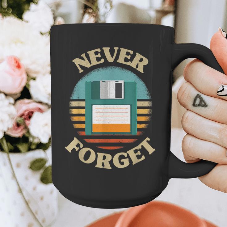Never Forget Retro Diskette Nostalgia Vintage Graphic Print Coffee Mug