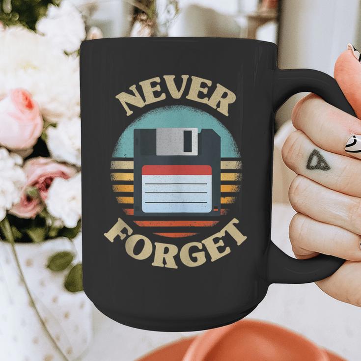 Never Forget Retro Diskette Nostalgia Vintage Graphic Print Coffee Mug