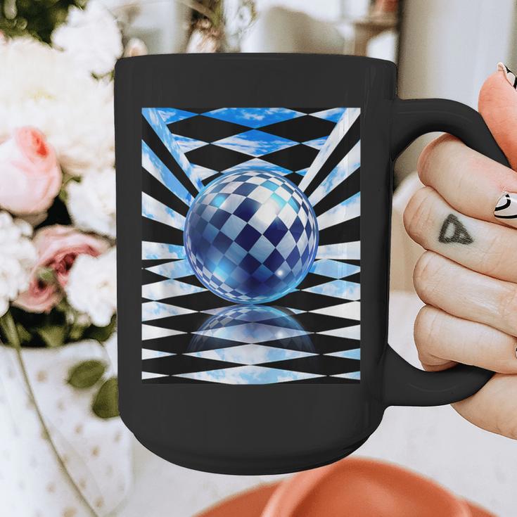 Frutiger Aero Aesthetic Tech Checkered Room Orb Sky Graphic Print Coffee Mug Frutiger Aero Aesthetic Tech Checkered Room Orb Sky Graphic Print Coffee Mug