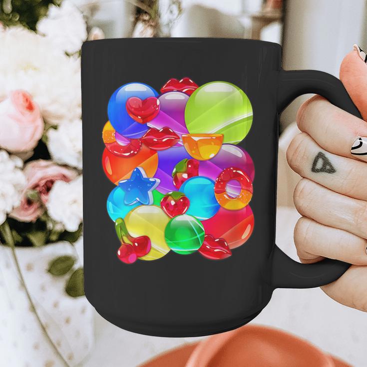 Frutiger Aero Aesthetic Tech Orb Pattern Heart Cherry Lips Graphic Print Coffee Mug