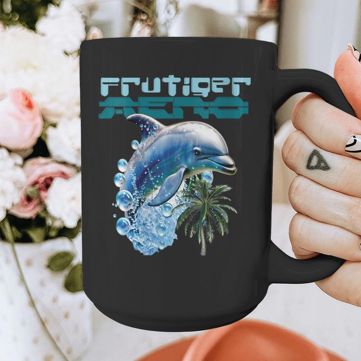 Frutiger Aero Splashy Dolphin Y2k Aesthetic Graphic Graphic Print Coffee Mug