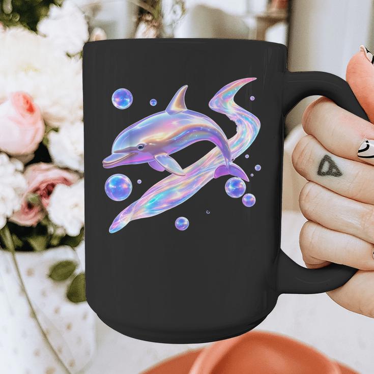 Frutiger Aero Y2K Chrome Dolphin Graphic Print Coffee Mug