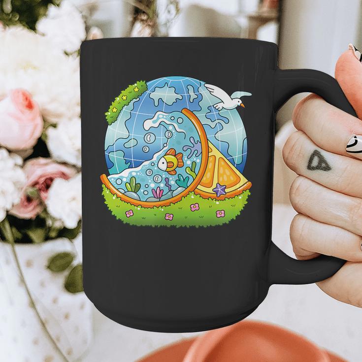 Frutiger Aero Y2K Fashion Trends Statement Piece Tech Orange Graphic Print Coffee Mug