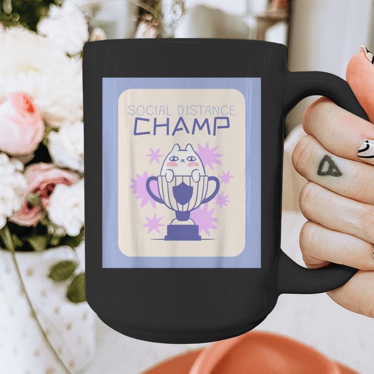 Fun Cute Introvert Cat Character Trophy For Men Women Graphic Print Coffee Mug