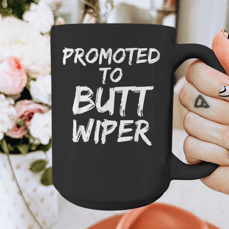 Fun New Dad Joke Baby Shower Gag Promoted To Butt Wiper Graphic Print Coffee Mug