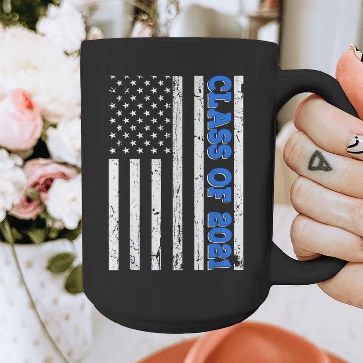 Funny Class Of 2021 American Flag Senior Graduation Graphic Print Coffee Mug