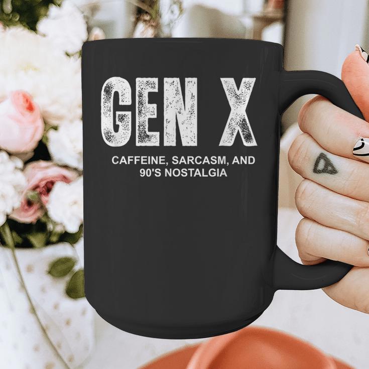 Gen X Caffeine Sarcasm 90s Nostalgia Men Women Graphic Graphic Print Coffee Mug