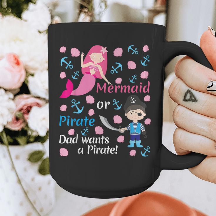 Gender Reveal Party Shirt Mermaid Or Pirate Dad Wants Pirate Graphic Print Coffee Mug