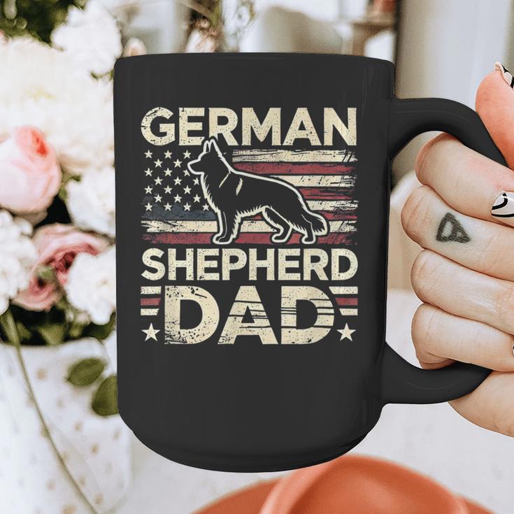 German Shepherd Dad Shirt American Flag German Shepherds Graphic Print Coffee Mug