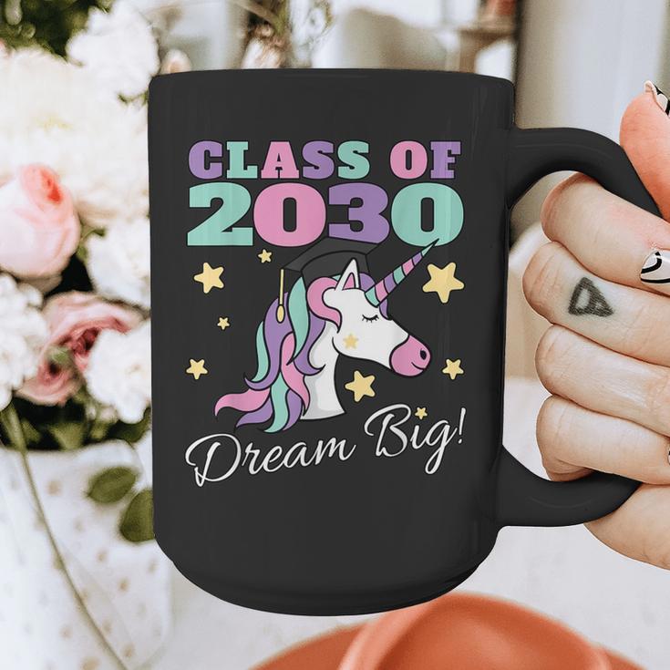 Girls Class Of 2030 Magical Unicorn Graduation Cap Graphic Print Coffee Mug