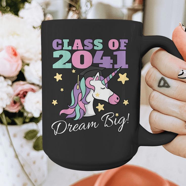 Girls Class Of 2041 Magical Unicorn Graduation Cap Graphic Print Coffee Mug