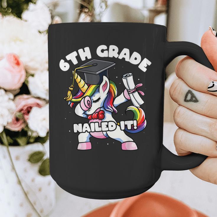 Girls Dabbing Unicorn 6th Sixth Grade Nailed It Graduation Graphic Print Coffee Mug