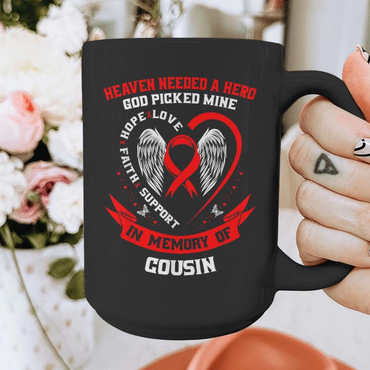 Go Red In Memory Of Cousin Heart Disease Awareness Memorial Graphic Print Coffee Mug Go Red In Memory Of Cousin Heart Disease Awareness Memorial Graphic Print Coffee Mug