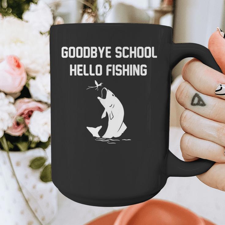Goodbye School Hello Fishing Graduation T-Shirt Graphic Print Coffee Mug