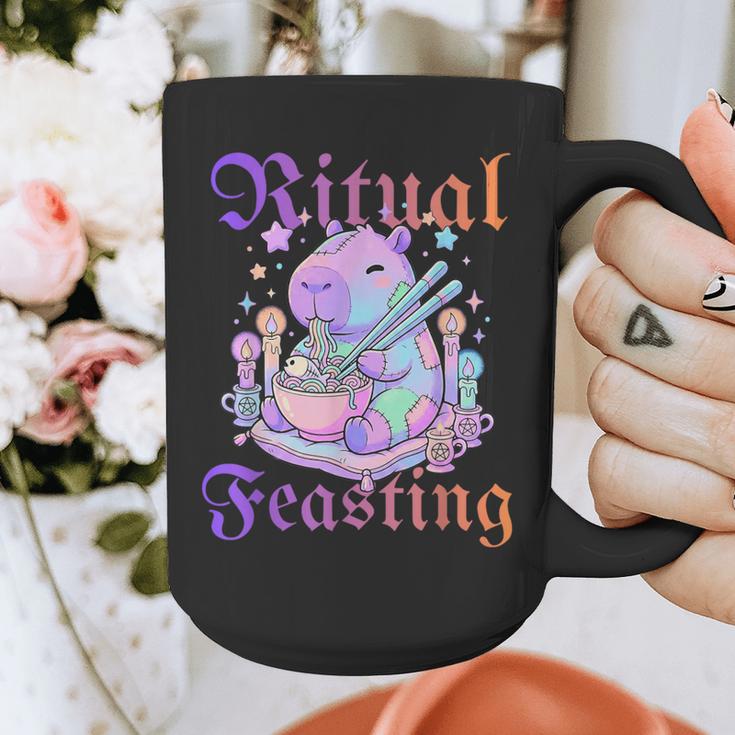 Goth Capybara Ramen Ritual Feasting Soft Introvert Art Graphic Print Coffee Mug Goth Capybara Ramen Ritual Feasting Soft Introvert Art Graphic Print Coffee Mug