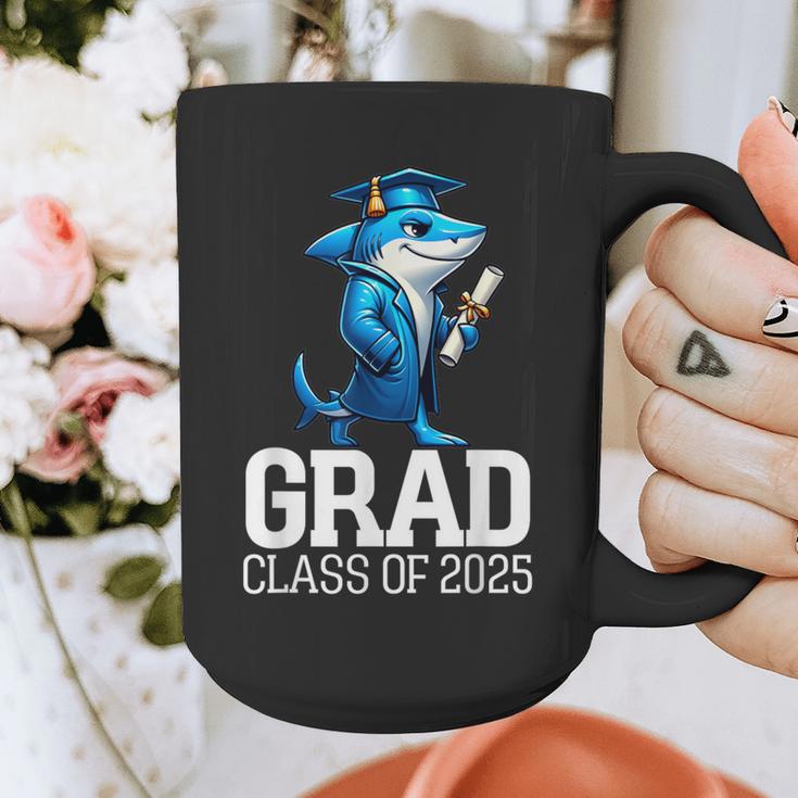 Grad Class Of 2025 Boys Shark Graduation Graduated Graphic Print Coffee Mug