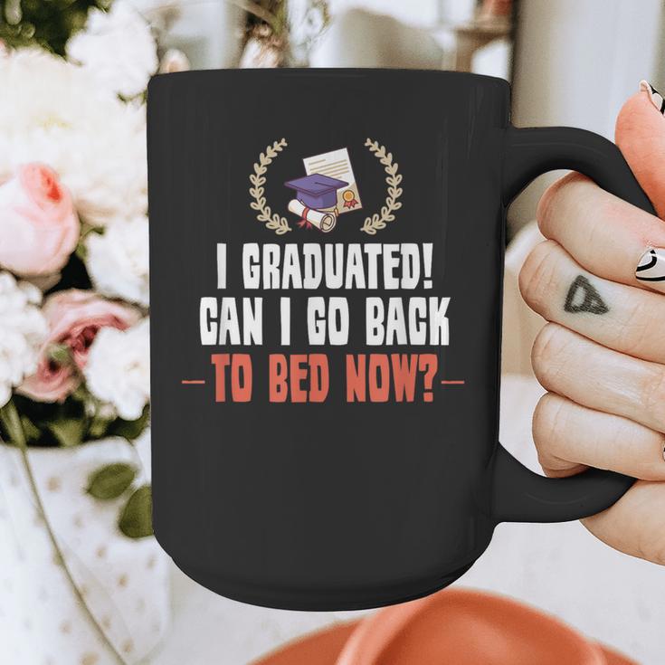 I Graduated Can I Go Back To Bed Graduation Graphic Print Coffee Mug