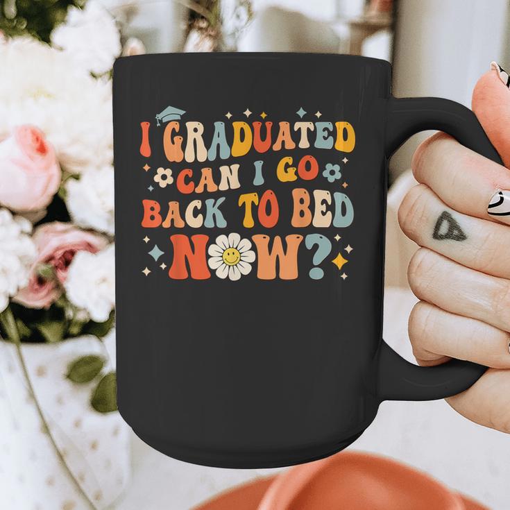 I Graduated Can I Go Back To Bed Now Graduation Groovy Graphic Print Coffee Mug