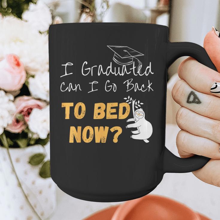 I Graduated Can I Go Back To Bed Now Graduation Sloth Graphic Print Coffee Mug