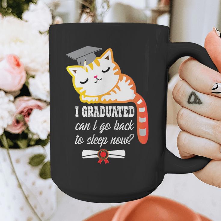 I Graduated Can I Go Back To Sleep Now Graduation Graphic Print Coffee Mug