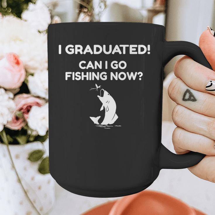 I Graduated Can I Go Fishing Graduation T-Shirt Graphic Print Coffee Mug