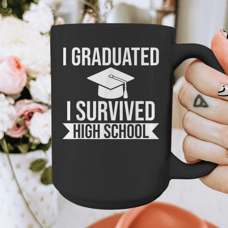 I Graduated I Survived High School Graduation Graphic Print Coffee Mug