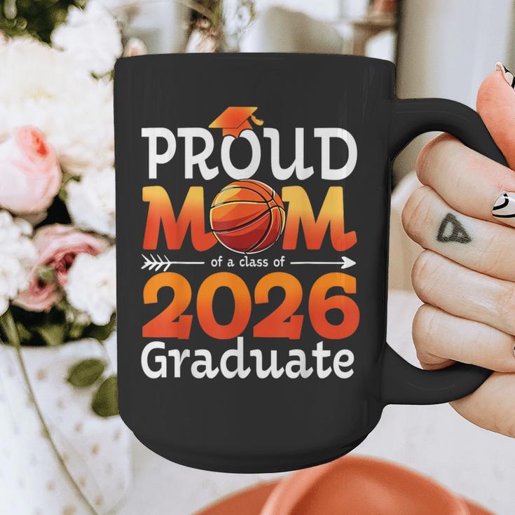 Graduation Basketball Retro Proud Mom Of A 2026 Graduate Graphic Print Coffee Mug