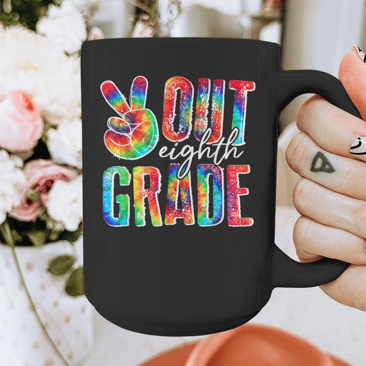 Graduation Peace Sign Out Eighth Grade Tie Dye Hippie Graphic Print Coffee Mug