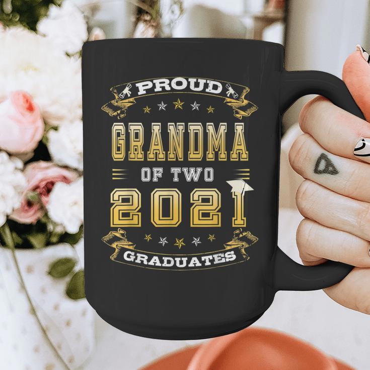 Graduation Proud Grandma Of Two 2021 Graduates High School Graphic Print Coffee Mug