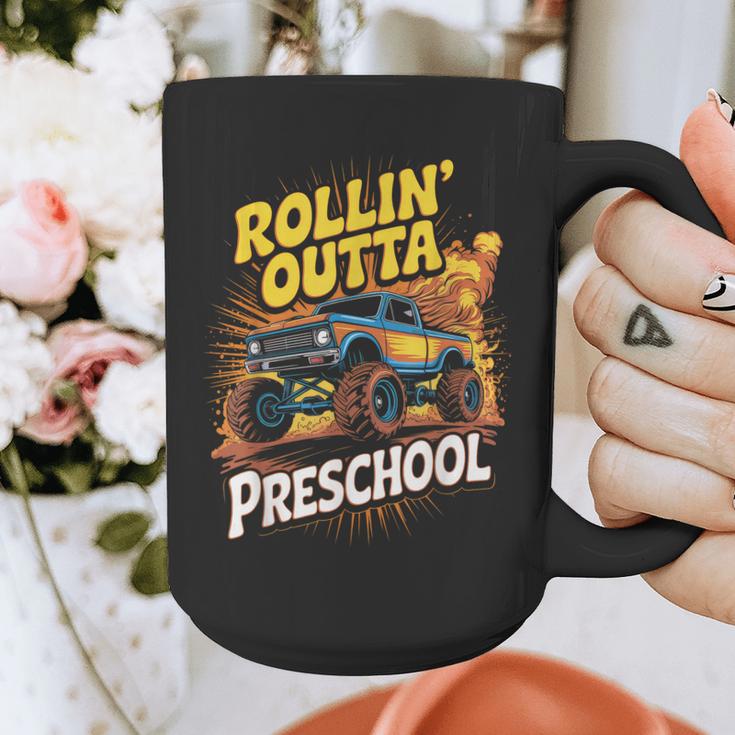 Graduation Rollin' Outta Preschool Monster Truck Boys Pre-K Graphic Print Coffee Mug